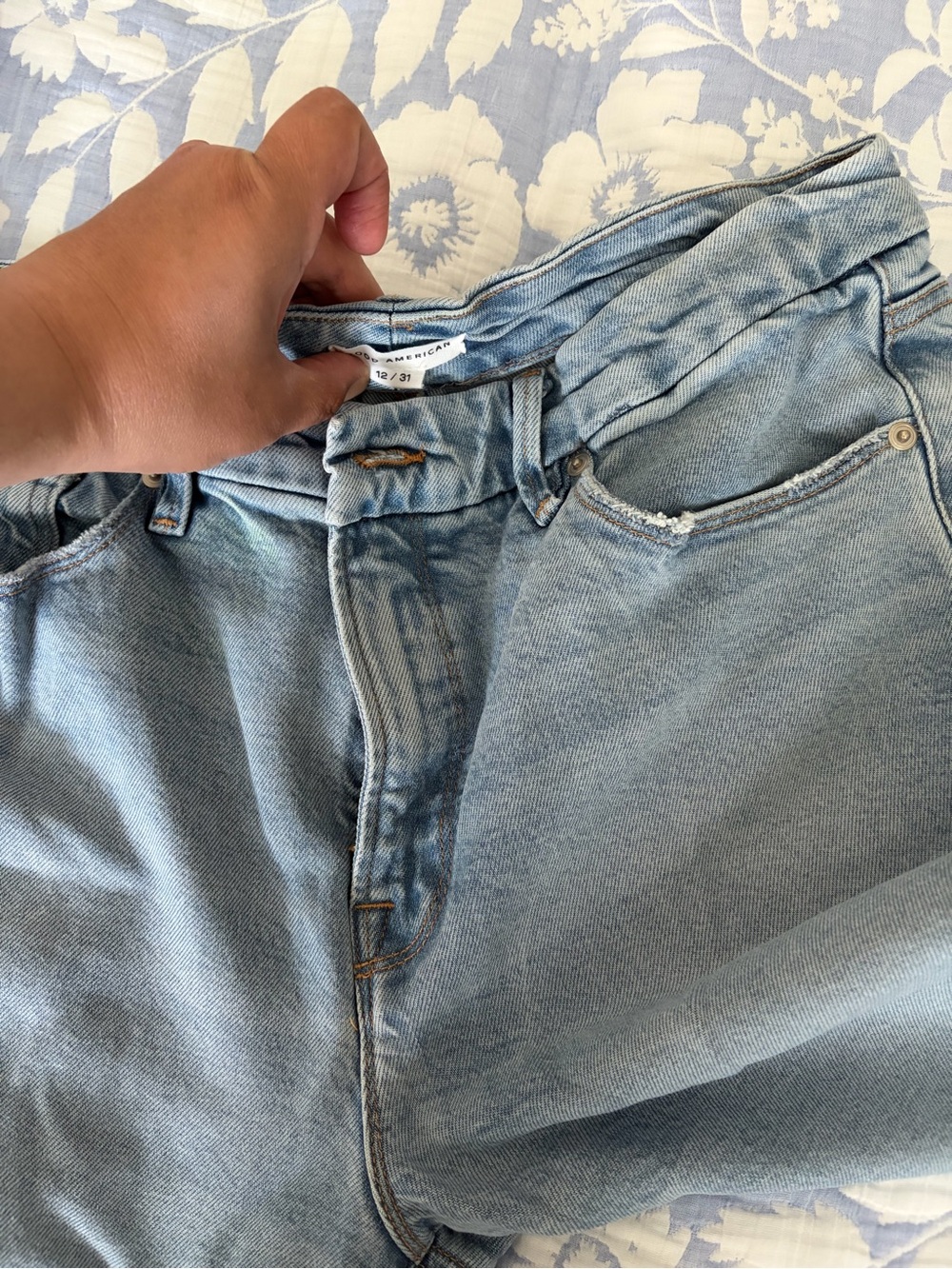 Good American Light Blue Straight Leg Jeans